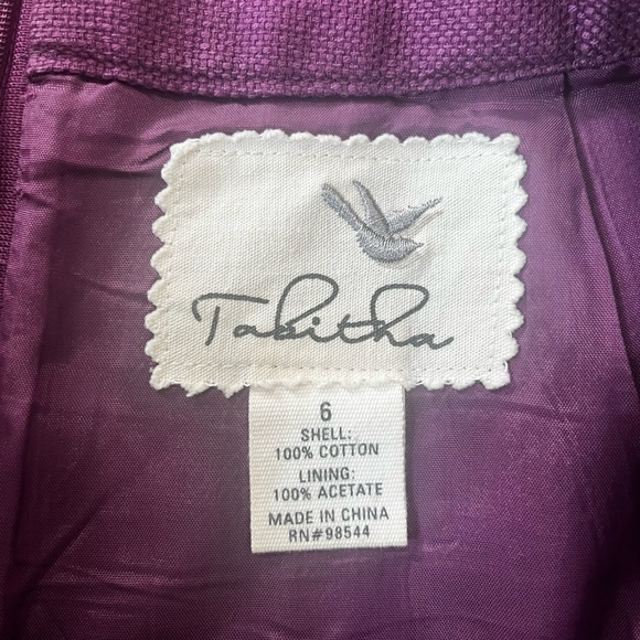 Tabitha Anthropologie Purple Plum Skirt Size 8 Pleated Runny Yoke Mini Textured - Picture 8 of 10